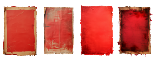 ai généré ancien rouge parchemin papier collection isolé png