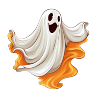 ai gerado dia das Bruxas fantasma com laranja respingo em transparente fundo png