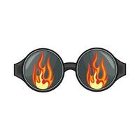 illustration of sunglasses fire vector