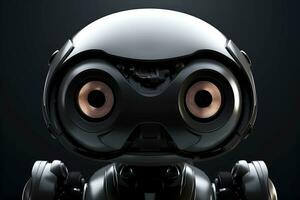 AI generated Robot with a round head and big eyes photo