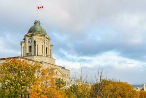 Autumn view of old Post Office tower with clock photo