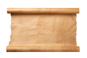 AI generated old parchment scroll on transparent background png