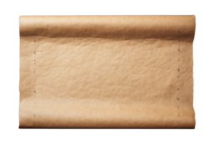 AI generated old parchment scroll on transparent background png