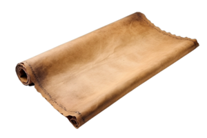 AI generated old parchment scroll on transparent background png