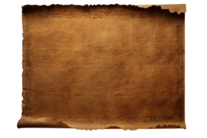 AI generated old parchment scroll on transparent background png