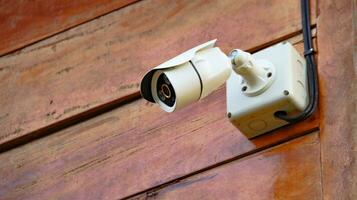 vigilancia cámara instalado a habitual residencia foto