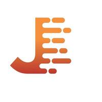 INITIAL LETTER J WITH TECNOLOGY STYLE vector