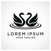 Swan silhouette for business branding vector
