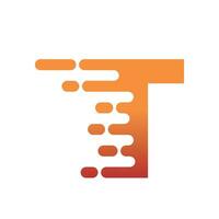 INITIAL LETTER T WITH TECNOLOGY STYLE vector