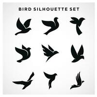 bird silhouette set vector