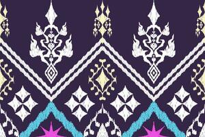 Ethnic Figure aztec embroidery style. Geometric ikat oriental traditional art pattern.Design for ethnic background,wallpaper,fashion,clothing,wrapping,fabric,element,sarong,graphic,vector illustration vector