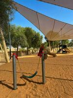 parque infantil en el parque público foto