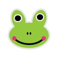 Frog face icon. Flat color design. Vector Illustration. cute animal design elements. Suitable for use as a complement to children's designs.