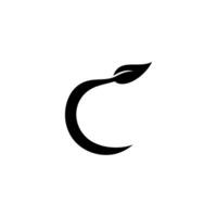 initial c combined with leaves suitable for font, logo, design, vector, icon, symbol, business, branding, company, and more vector