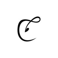 initial c combined with leaves suitable for font, logo, design, vector, icon, symbol, business, branding, company, and more vector