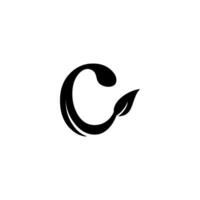 initial c combined with leaves suitable for font, logo, design, vector, icon, symbol, business, branding, company, and more vector