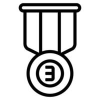 bronce medallas premio icono o logo ilustración contorno negro estilo vector