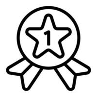 gold medals award icon or logo illustration outline black style vector