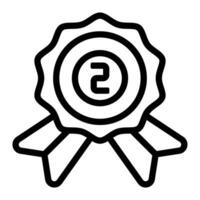 plata medallas premio icono o logo ilustración contorno negro estilo vector