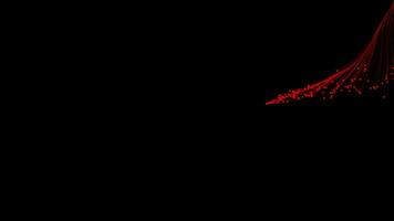 Red color abstract designed particles slowly moving on black background, red particles background video