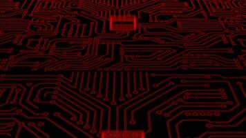Hi-tech 3d circuit board pattern technology background, 3d mother board circuit sci-fi background video