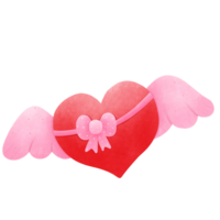 Red heart with wings png