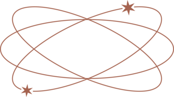 estético órbitas con estrellas. mínimo contorno forma. y2k resumen arco y frontera con destellos cósmico retro geométrico icono png