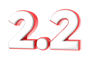 2.2 verkauf 3d-number illustration konzeptdesign png