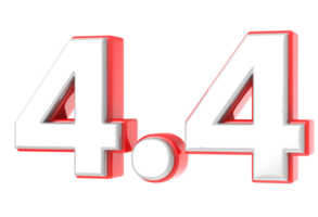 4.4 verkauf 3d-number illustration konzeptdesign png