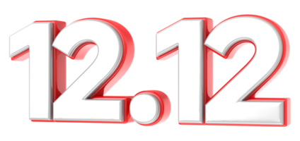 12.12 vendita 3d numero illustrazione concetto design png