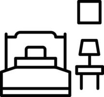 hotel habitación contorno vector ilustración icono