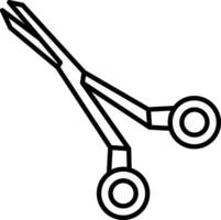 médico cortar con tijeras contorno vector ilustración icono