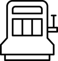 bote máquina contorno vector ilustración icono