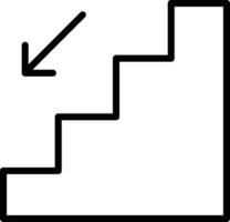 Stairs Down Outline vector illustration icon