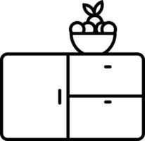 almacenamiento mesa contorno vector ilustración icono
