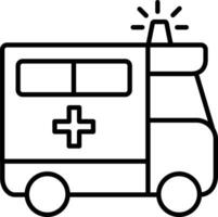 ambulancia contorno vector ilustración icono