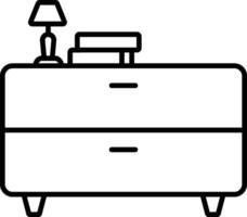 Study table storage Outline vector illustration icon