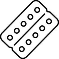 tablet strip Outline vector illustration icon