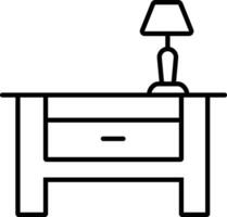 Small Table Outline vector illustration icon