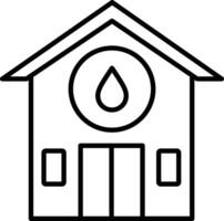 blood bank house Outline vector illustration icon