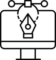 Computer network Outline vector illustration icon