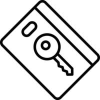 Room Key Card Outline vector illustration icon