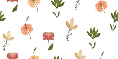 vector pattern of various types of flowers and shapes. vector floral pattern. Design for wallpaper, wrapping paper, background, fabric. Vector seamless pattern with decorative climbing flowers