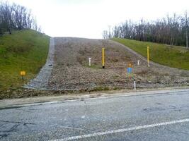 A clearing in the forest for the gas pipeline photo