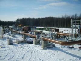 Platform of construction  pipelines photo