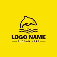 delfín logo y icono símbolo limpiar plano moderno minimalista logo diseño editable vector