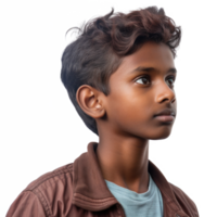 ai generato tamil ragazzo isolato su trasparente sfondo. ritratto di pakistano adolescente png
