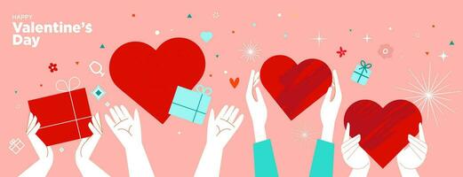 bandera en el tema de amor. vector ilustración para san valentin día tarjeta, amor mensaje, social medios de comunicación correo, web bandera, marketing.