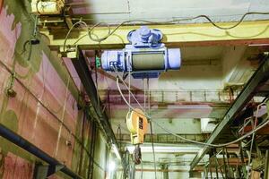 Basement of a water pumping station. Abandoned post-apocalyptic photo