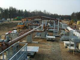 Platform of construction  pipelines photo